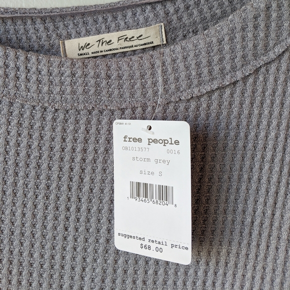 Free People North Shore Thermal Long Sleeve Gray - Picture 7 of 8